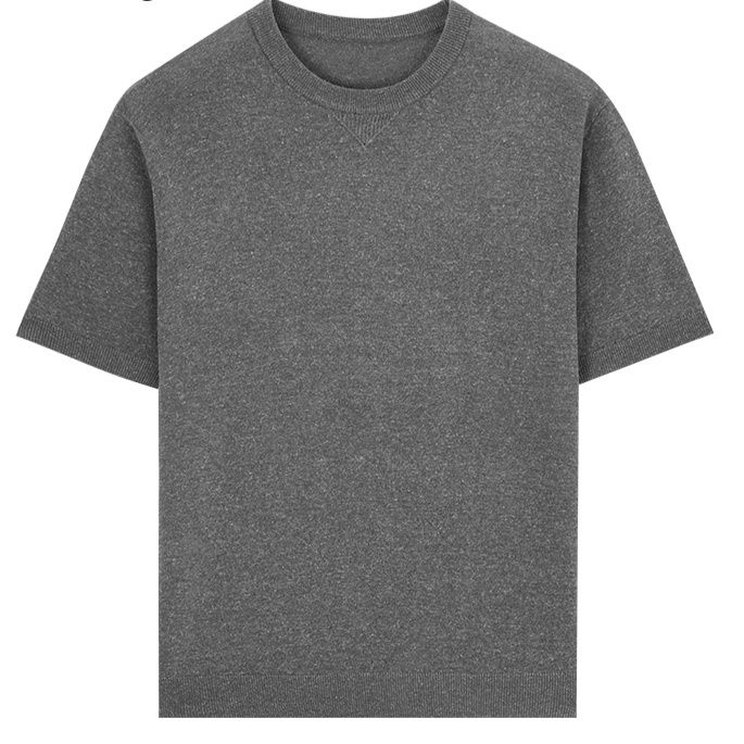 無地 Tシャツ 上質ニット素材 半袖クルーネック