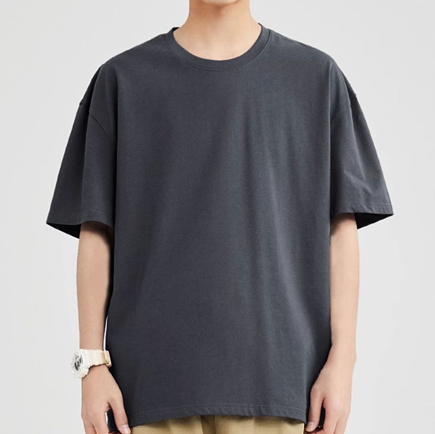 無地 Tシャツ 洗練された基本スタイル半袖シャツ