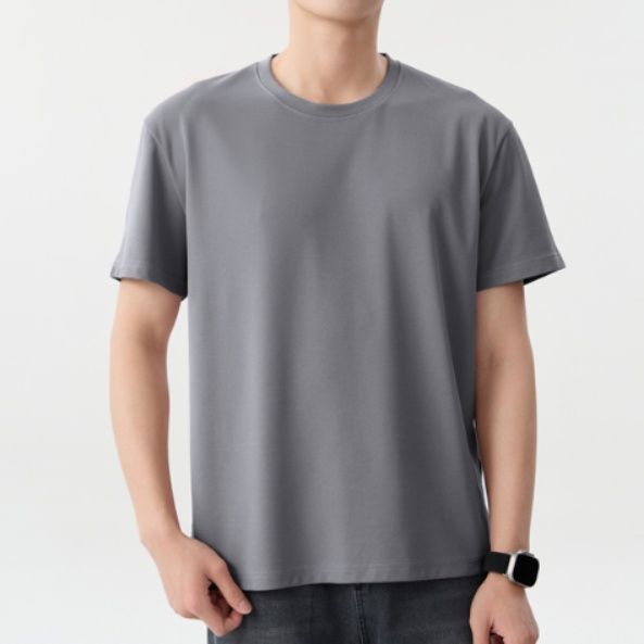 無地 Tシャツ なめらか肌触り 上質クルーネック半袖