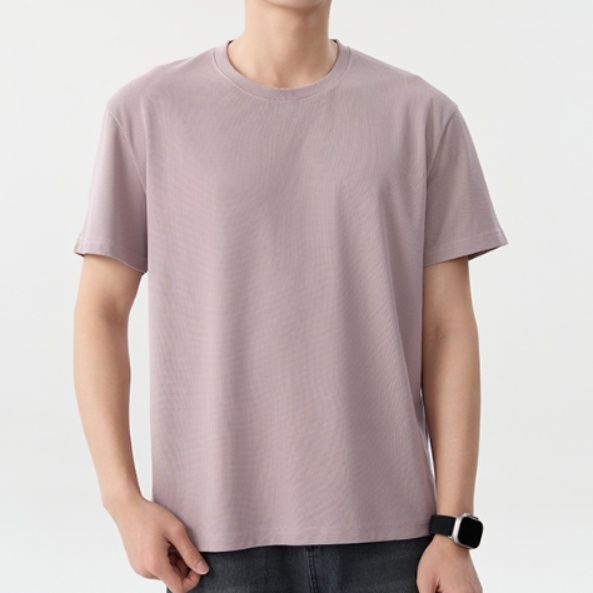 無地 Tシャツ なめらか肌触り 上質クルーネック半袖