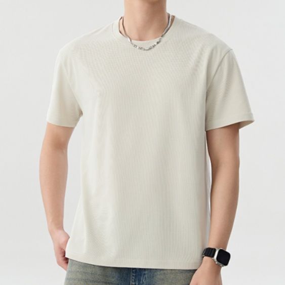 無地 Tシャツ なめらか肌触り 上質クルーネック半袖