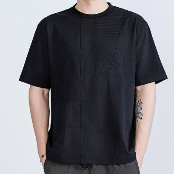 無地 Tシャツ 立体感のある切替デザイン無地Tシャツ