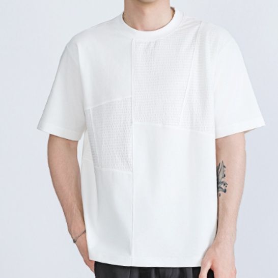 無地 Tシャツ 立体感のある切替デザイン無地Tシャツ