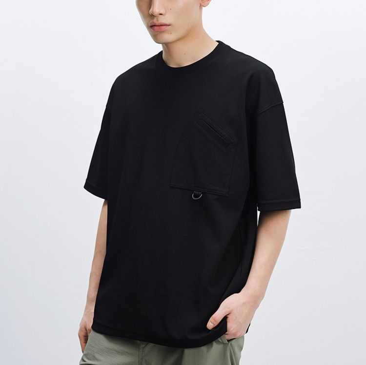 無地 Tシャツ 胸ポケット付き上質素材無地半袖