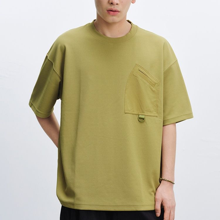 無地 Tシャツ 胸ポケット付き上質素材無地半袖