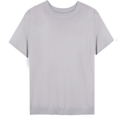 無地 Tシャツ シンプル丸首ストレッチ半袖カットソー