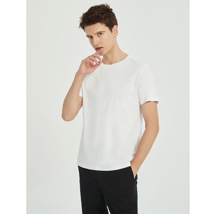 無地 Tシャツ なめらか素材 上質クルーネック半袖