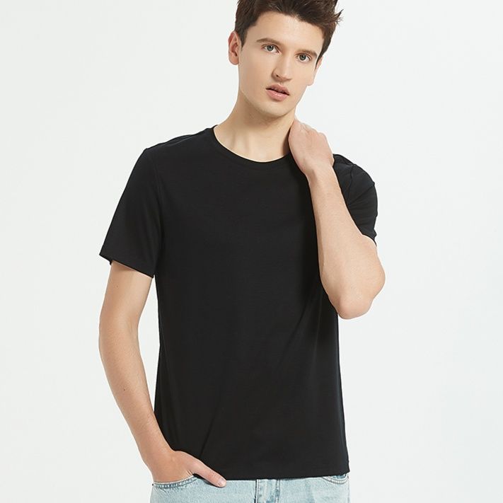 無地 Tシャツ なめらか素材 上質クルーネック半袖