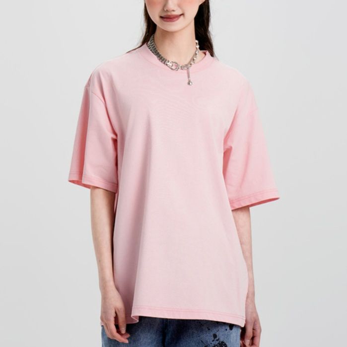 無地 Tシャツ シンプル五分袖ゆったり無地シャツ