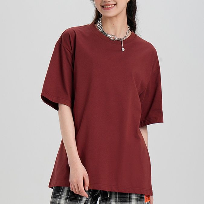 無地 Tシャツ シンプル五分袖ゆったり無地シャツ