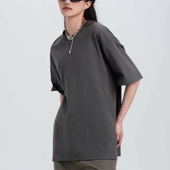 無地 Tシャツ シンプル五分袖ゆったり無地シャツ