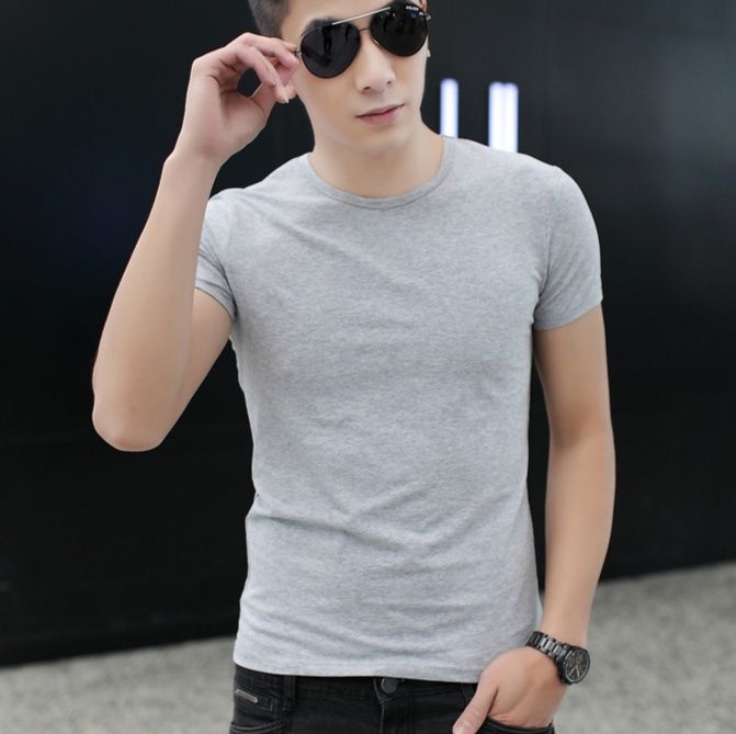 無地 Tシャツ シンプル美シルエット 丸首半袖