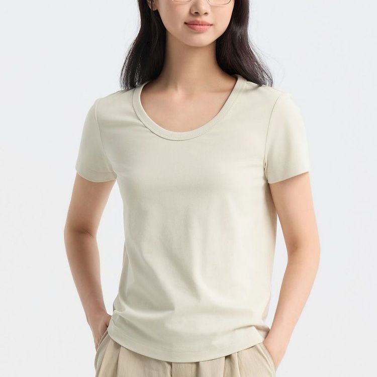 無地 Tシャツ シンプル美人 なめらか肌着