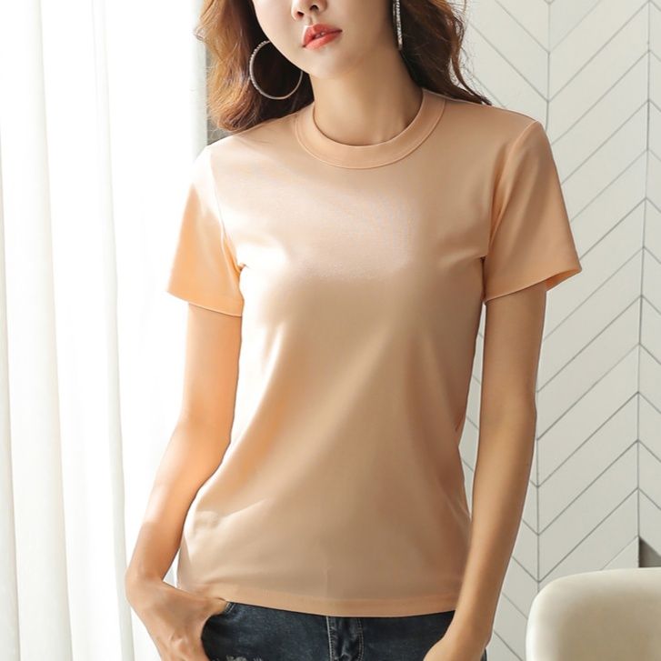 無地 Tシャツ シンプル美シルエット 丸首半袖