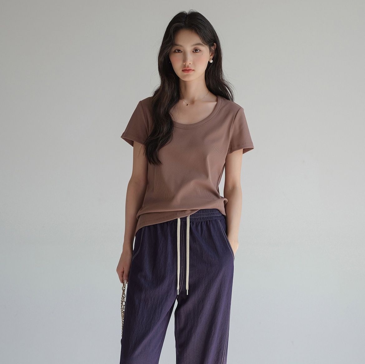 無地 Tシャツ 夏素材 すっきり着こなし 半袖無地