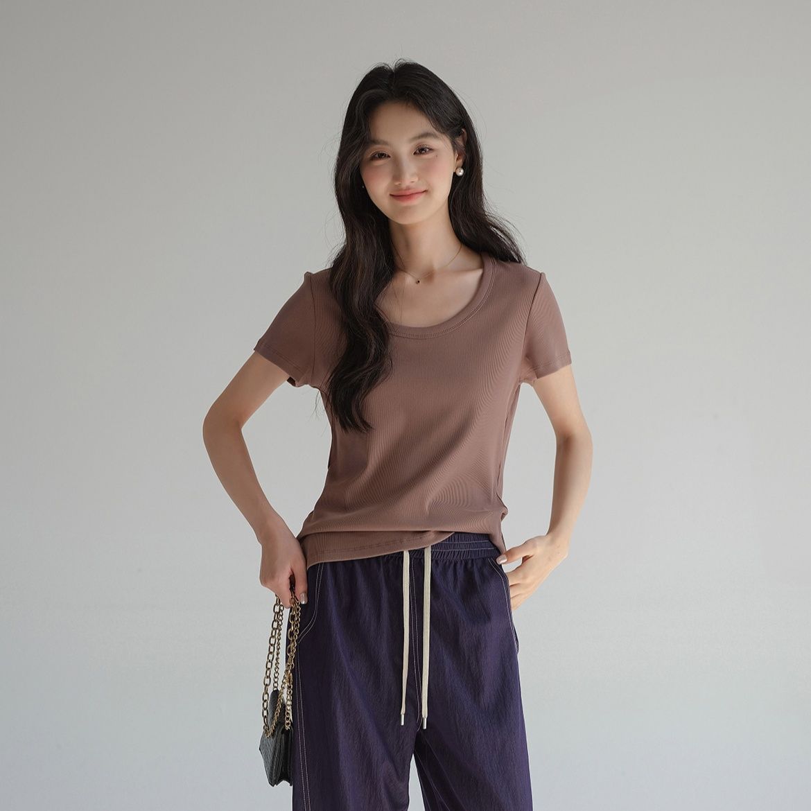 無地 Tシャツ 夏素材 すっきり着こなし 半袖無地