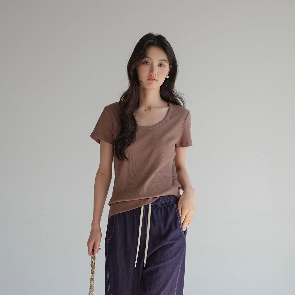 無地 Tシャツ 夏素材 すっきり着こなし 半袖無地