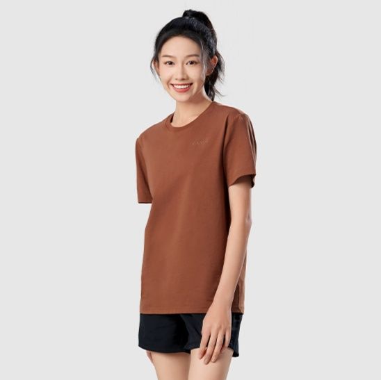 無地 Tシャツ シンプル美人 丸首半袖コットンシャツ