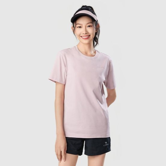 無地 Tシャツ シンプル美人 丸首半袖コットンシャツ
