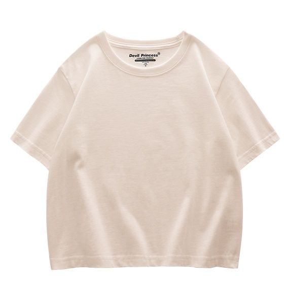 無地 Tシャツ シンプル美シルエット 丸首半袖