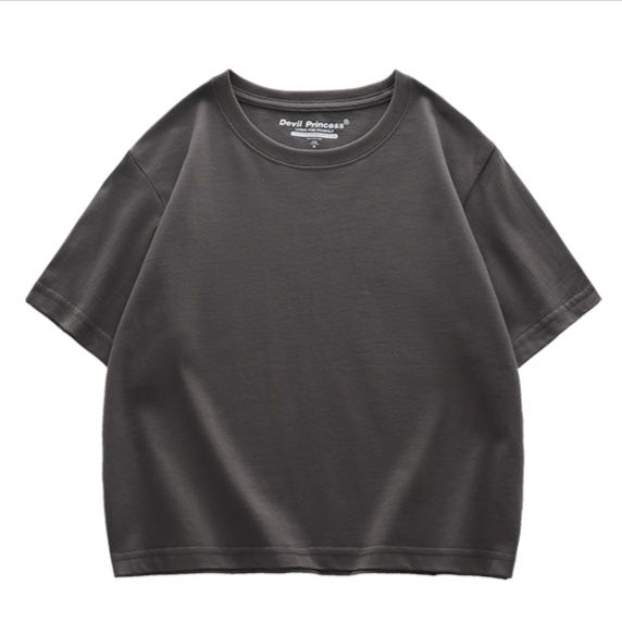 無地 Tシャツ シンプル美シルエット 丸首半袖