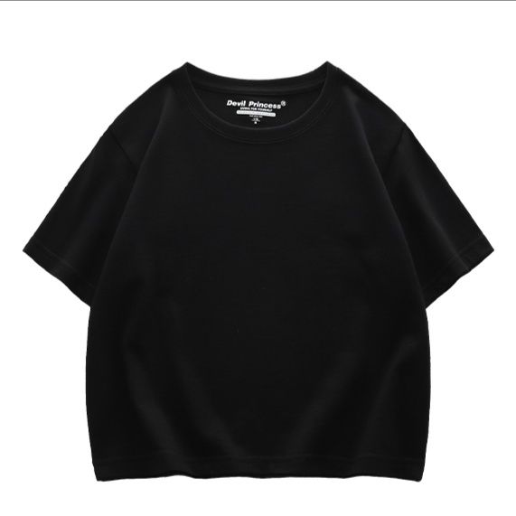 無地 Tシャツ シンプル美シルエット 丸首半袖