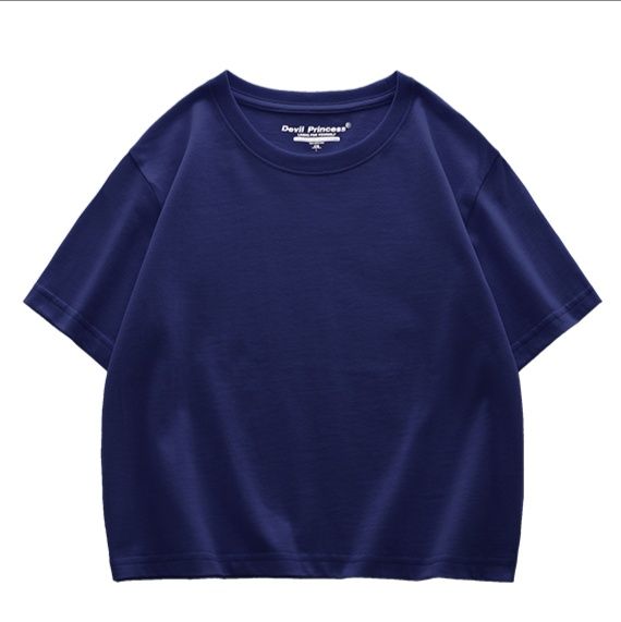 無地 Tシャツ シンプル美シルエット 丸首半袖