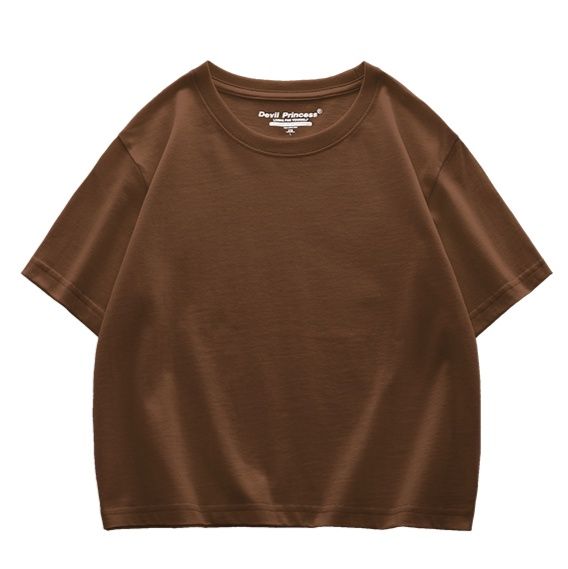 無地 Tシャツ シンプル美シルエット 丸首半袖