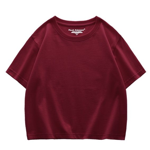 無地 Tシャツ シンプル美シルエット 丸首半袖