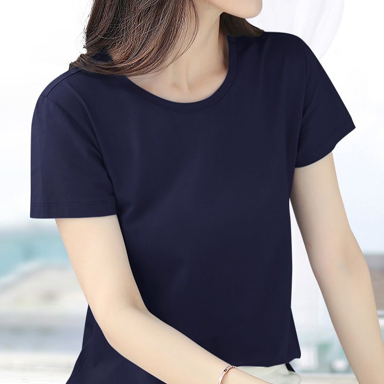 無地 Tシャツ 上質素材の定番丸首半袖Tシャツ