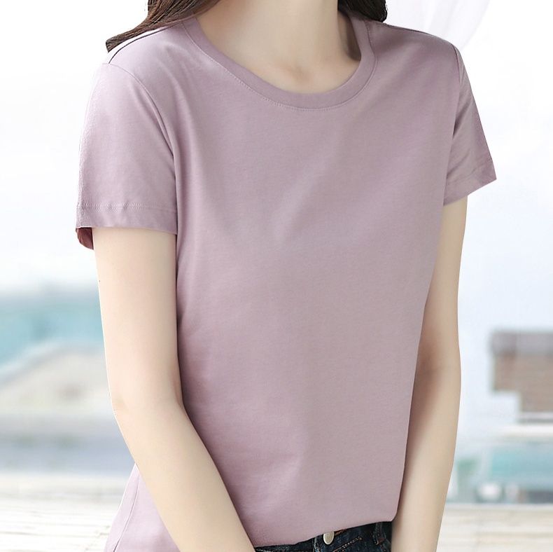 無地 Tシャツ 上質素材の定番丸首半袖Tシャツ