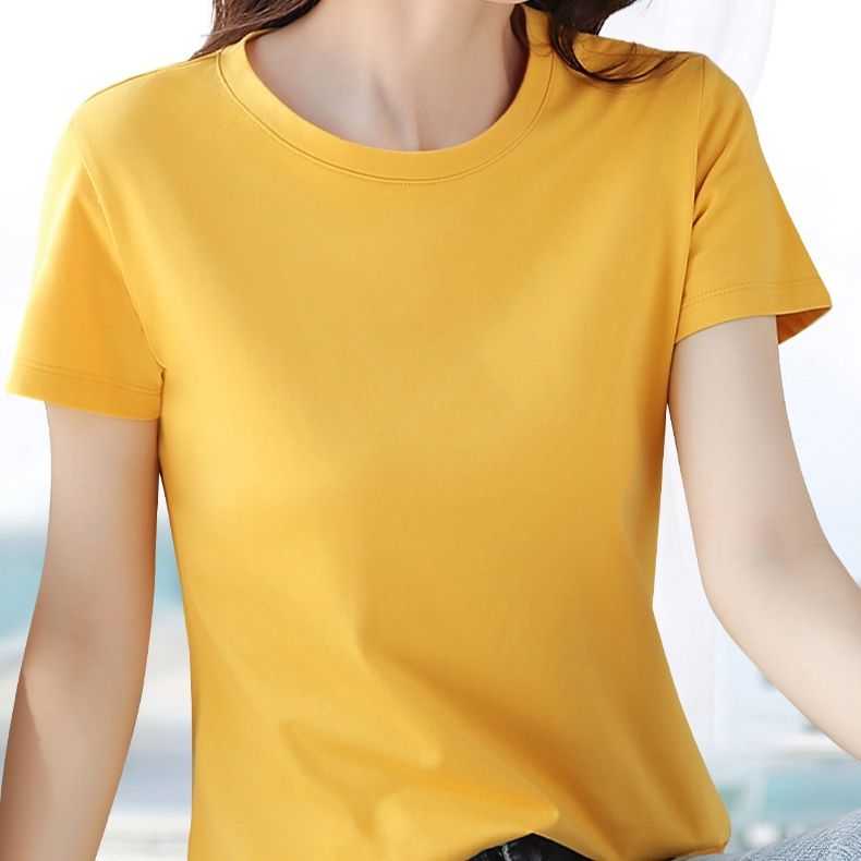 無地 Tシャツ 上質素材の定番丸首半袖Tシャツ