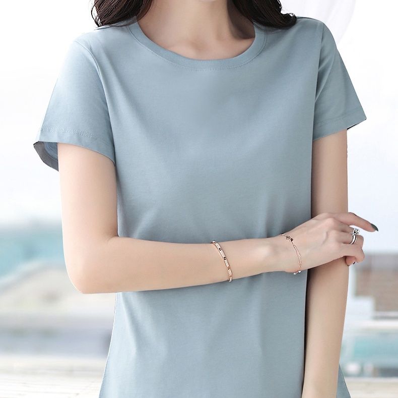 無地 Tシャツ 上質素材の定番丸首半袖Tシャツ