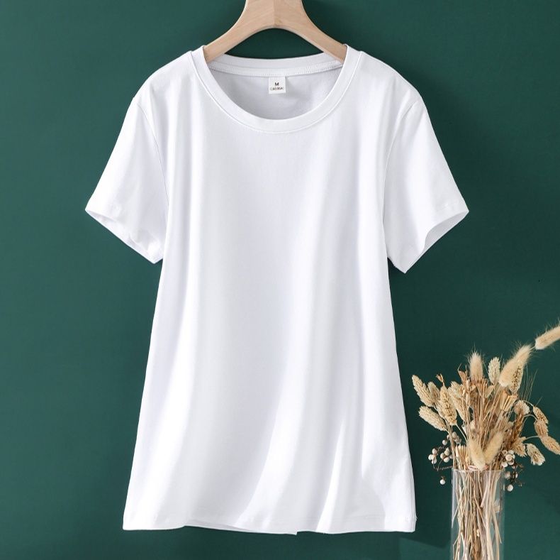 無地 Tシャツ 上質素材の定番丸首半袖Tシャツ