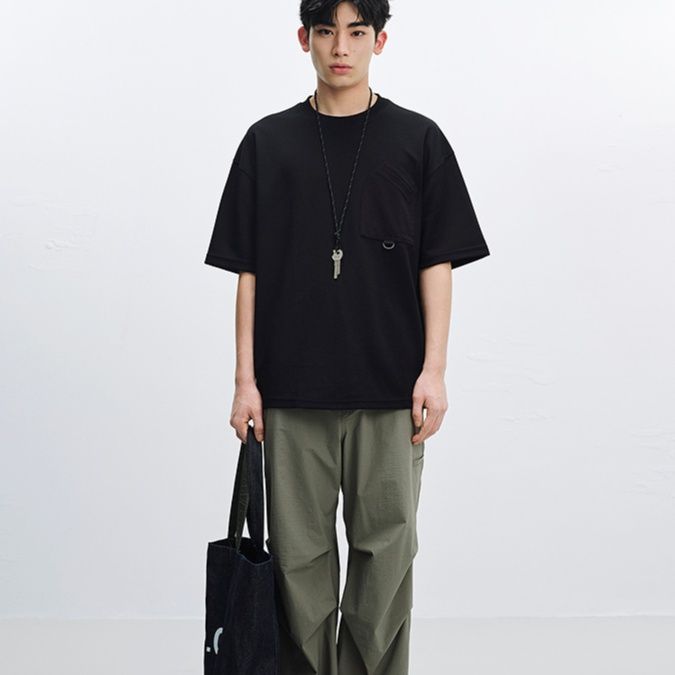 無地 Tシャツ ポケット付き上質コットン半袖Ｔシャツ