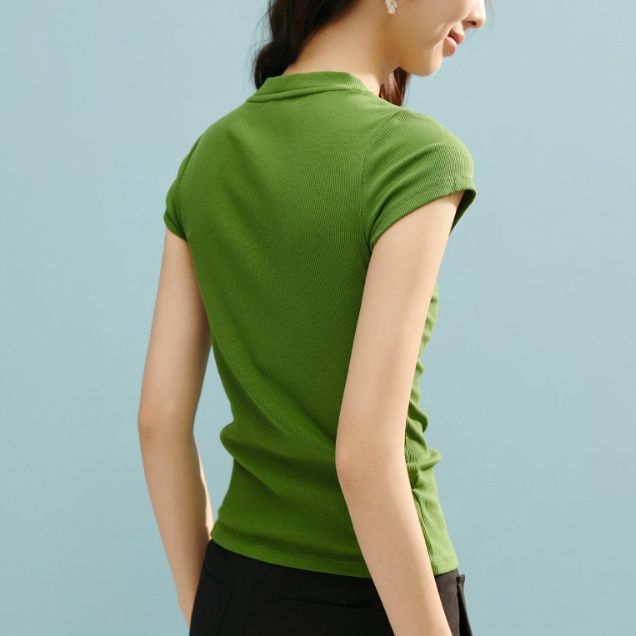 無地 Tシャツ しなやかリブフィット 半袖無地Tシャツ