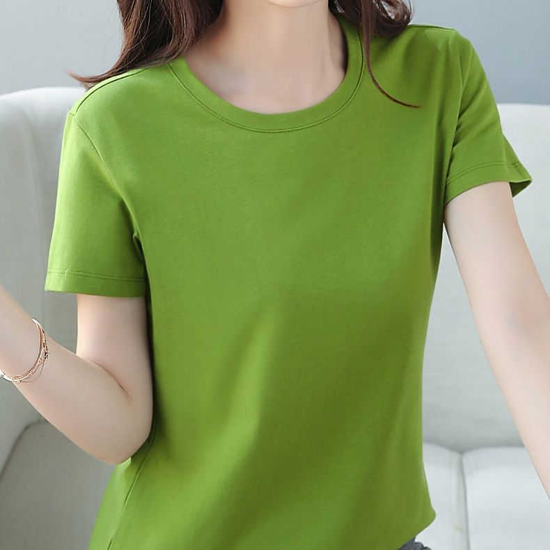 無地 Tシャツ すっきり着こなせる定番丸首半袖