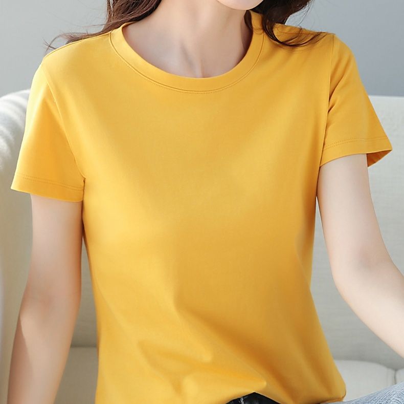 無地 Tシャツ すっきり着こなせる定番丸首半袖