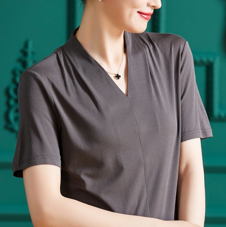 無地 Tシャツ 上品シルエット 美しい立体感Tシャツ
