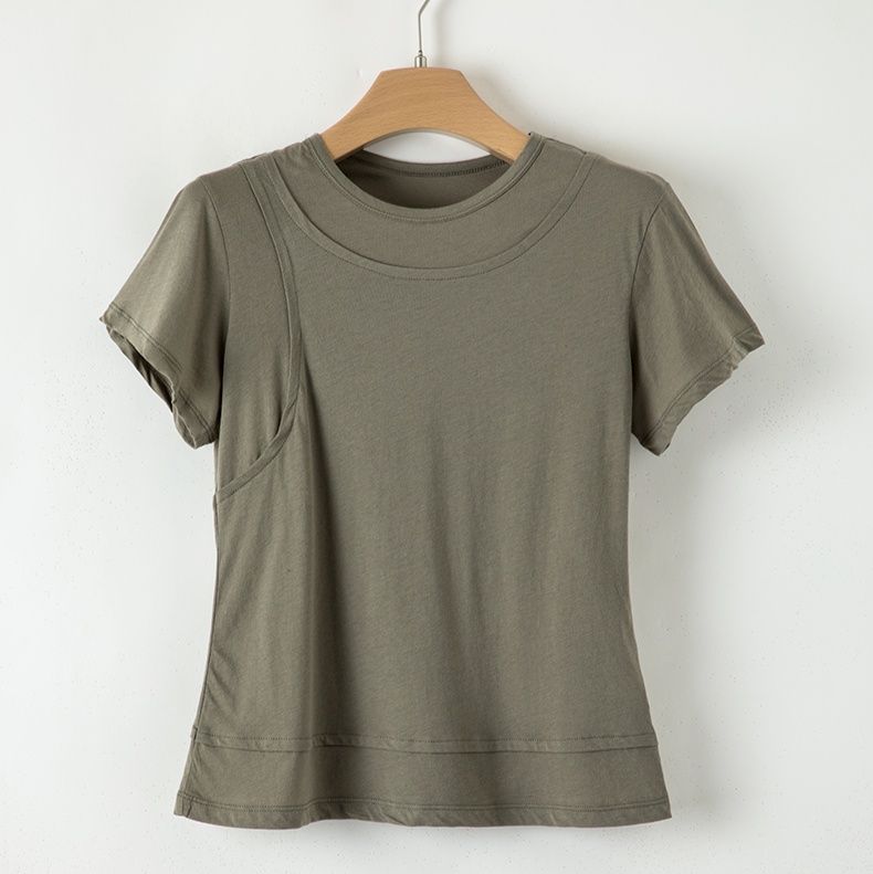 無地 Tシャツ 洗練シルエット 上質素材フレンチ袖