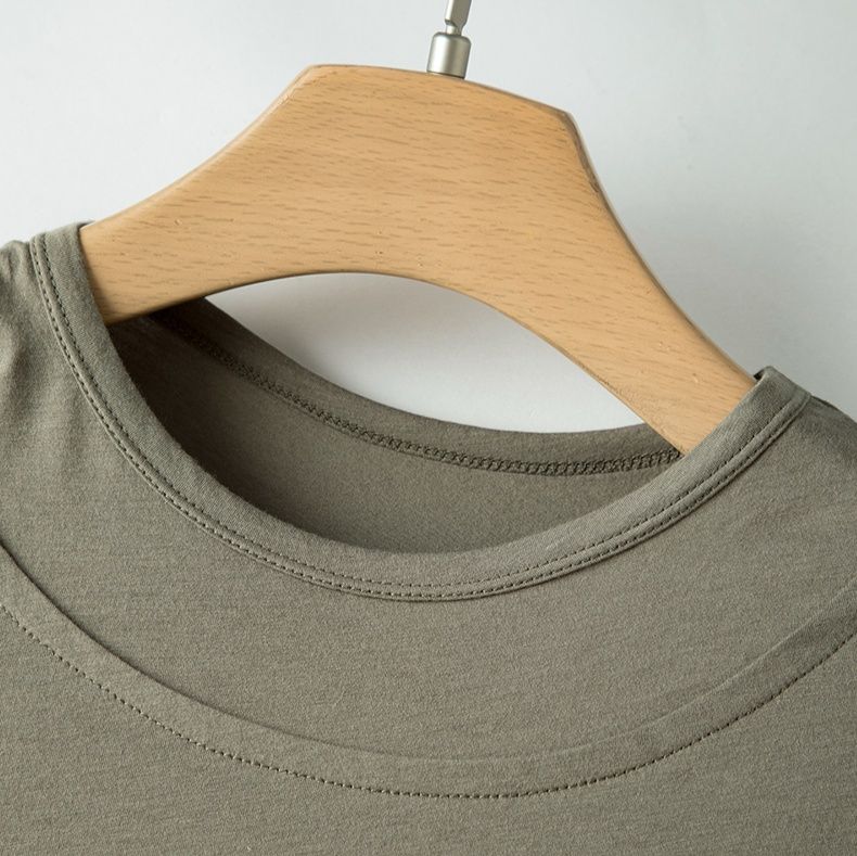 無地 Tシャツ 洗練シルエット 上質素材フレンチ袖