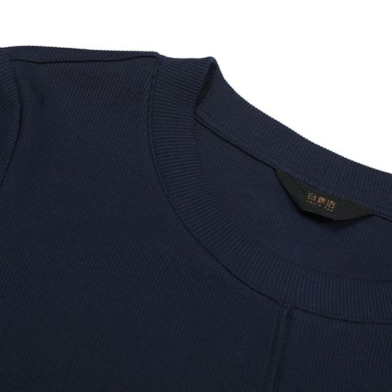 無地 Tシャツ 上品ポケット付き丸首半袖シャツ