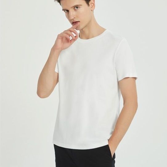 無地 Tシャツ なめらか素材 上質クルーネック半袖