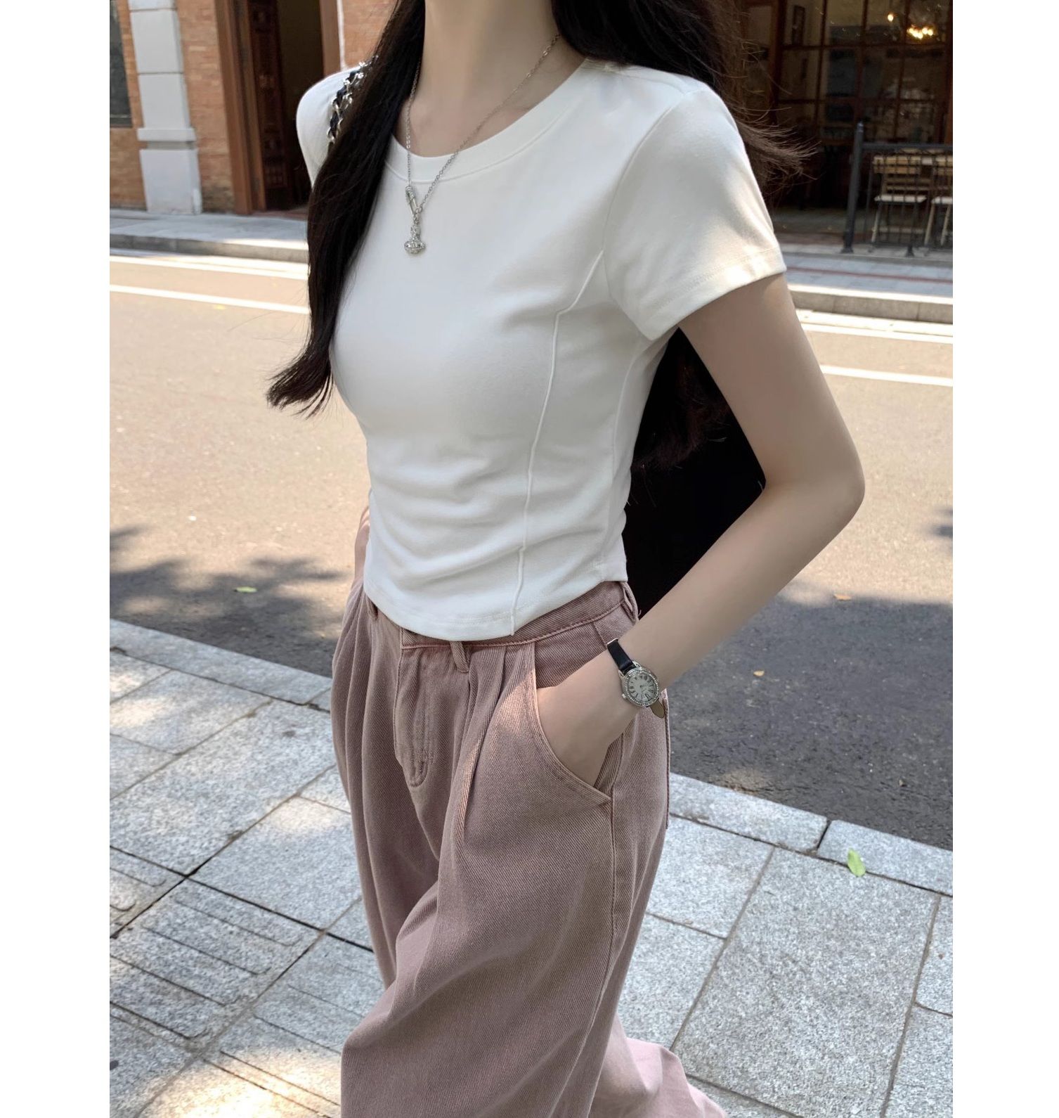 無地 Tシャツ シンプル美シルエット 半袖無地Tシャツ