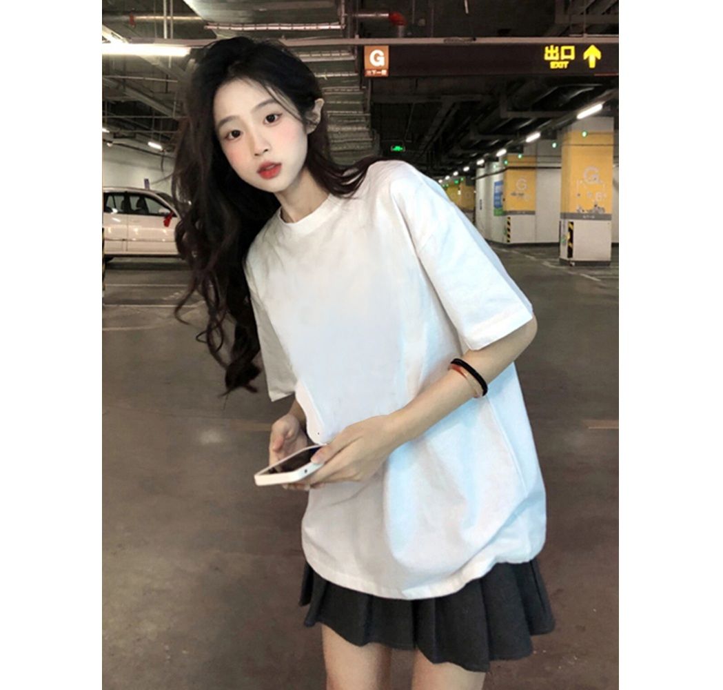 無地 Tシャツ すっきり着こなし ゆったり無地半袖