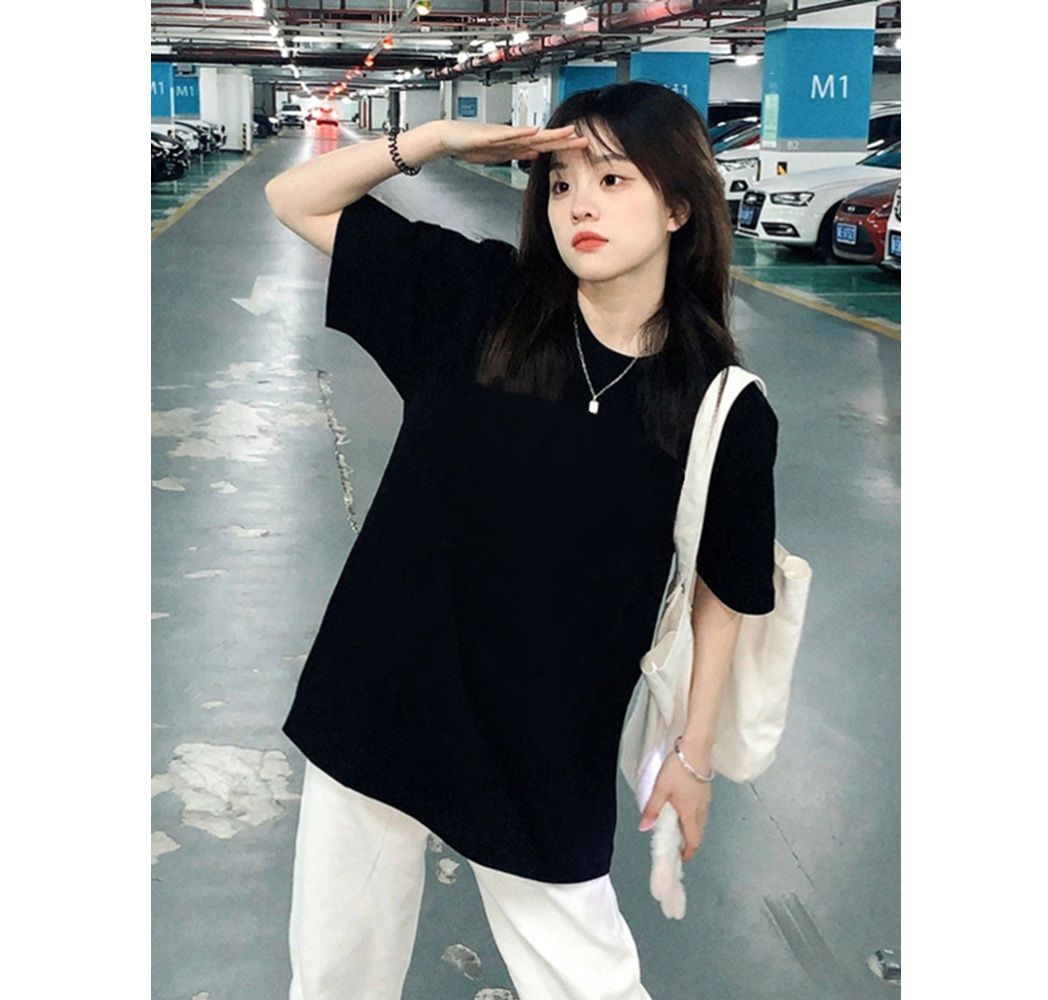無地 Tシャツ すっきり着こなし ゆったり無地半袖