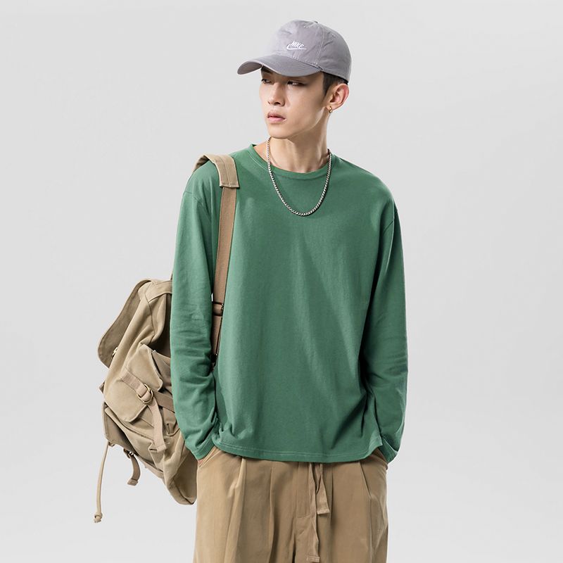 無地 Tシャツ ゆったりシルエット長袖無地Tシャツ