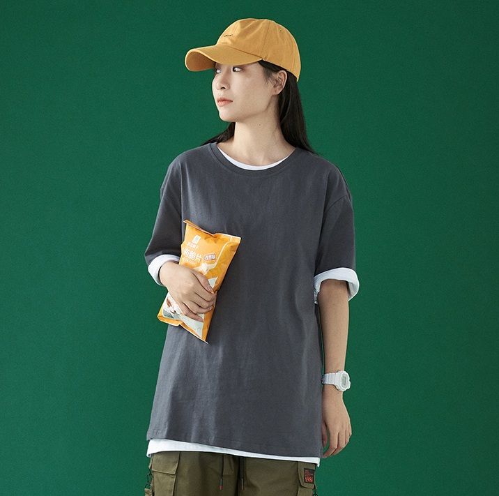 無地 Tシャツ ゆったりシルエット 半袖無地Tシャツ