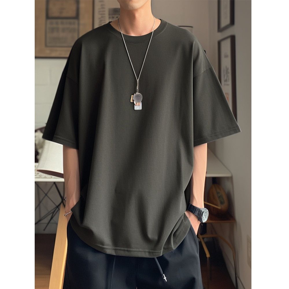 無地 Tシャツ ゆったりシルエット 半袖無地Tシャツ