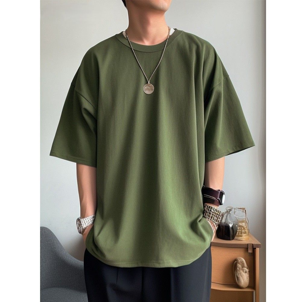 無地 Tシャツ ゆったりシルエット 半袖無地Tシャツ
